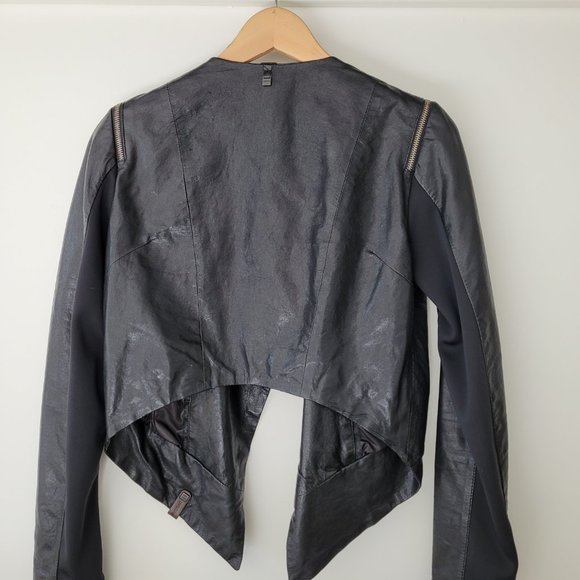 Rudsak short black leather jacket size small - Picture 2 of 7